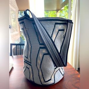 Blue and Black Hilo Sagrado Two Thread Maxi Bag - XL